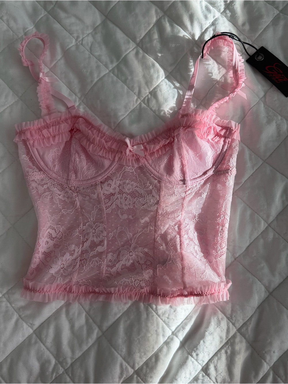 IAMGIA Pink Lace Bustier Camisole